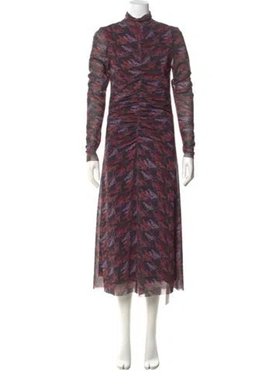 Pre-owned Hofmann Copenhagen Printed Long Dress In Purple