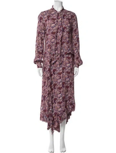 Pre-owned Hofmann Copenhagen Printed Long Dress In Red