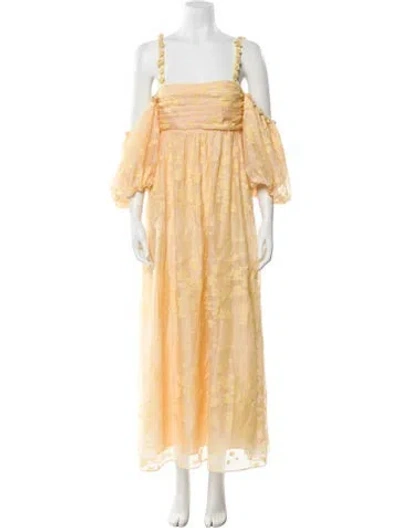 Pre-owned Hofmann Copenhagen Square Neckline Long Dress In Yellow