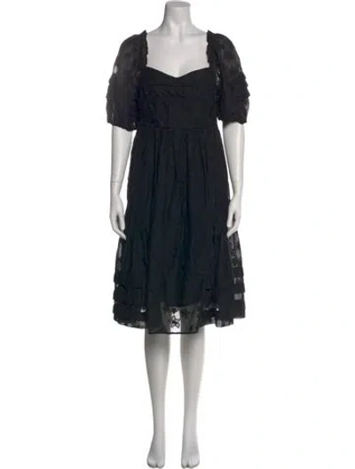 Pre-owned Hofmann Copenhagen Square Neckline Midi Length Dress In Black