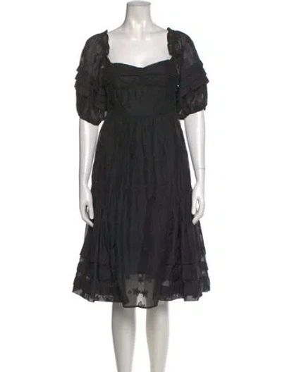 Pre-owned Hofmann Copenhagen Square Neckline Midi Length Dress In Black