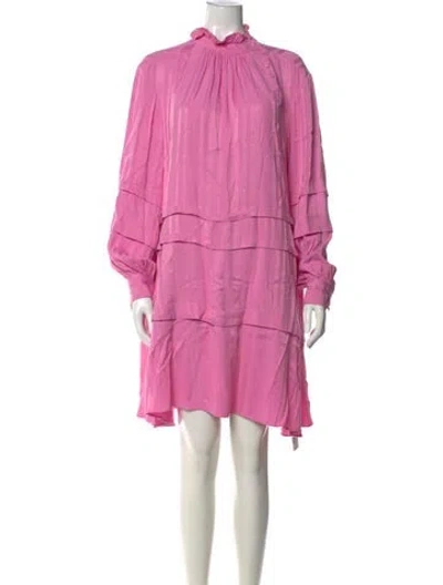 Pre-owned Hofmann Copenhagen Striped Mini Dress In Pink