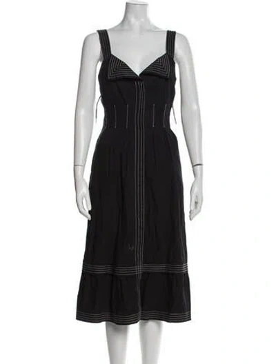 Pre-owned Hofmann Copenhagen V-neck Midi Length Dress In Black