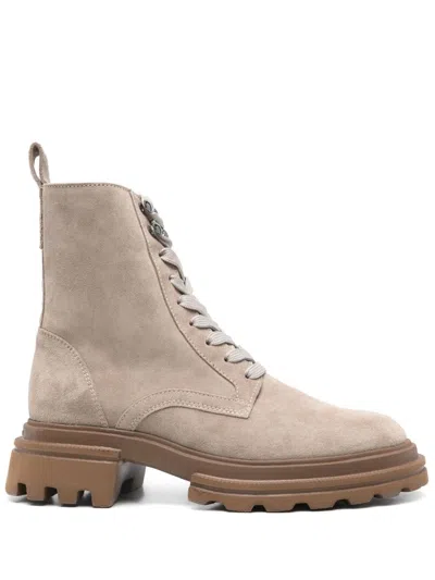 Hogan Chelsea Ankle Boots In Beige