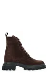 HOGAN 10-STOREY LACE-UP SUEDE ANKLE BOOTS