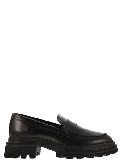 Hogan 10-storey Moccasins In Black