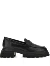 Hogan 10-storey Smooth Leather And Workwear Sole Loafers Shoes