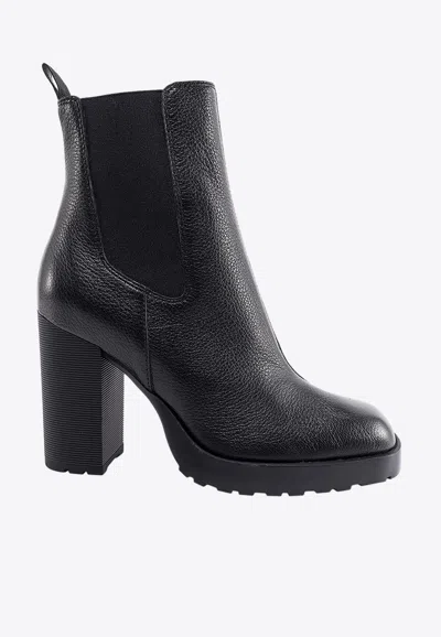 Hogan 100 Leather Chelsea Boots In Black