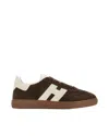 Hogan Rubber Sole Suede Finish Sneakers In Brown
