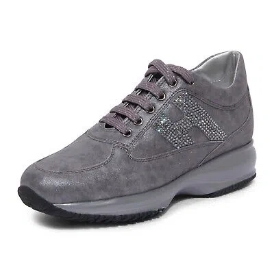 Pre-owned Hogan 2056au Sneaker Donna  Interactive Woman Grey In Silver