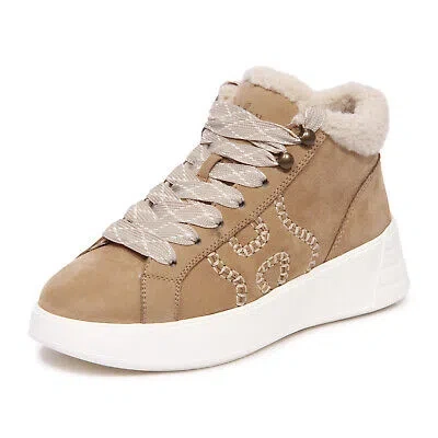 Pre-owned Hogan 2115au Sneaker Donna  Rebel H562 Mid Woman Shoes In Beige