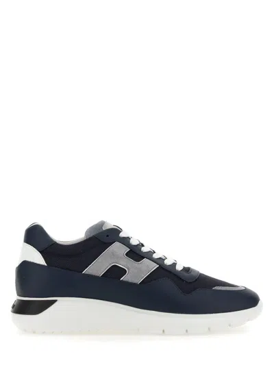 Hogan 3 Blue Leather Blend Sneakers