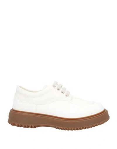 Hogan Man Lace-up Shoes White Size 11 Textile Fibers