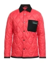Hogan 3r Man Puffer Tomato Red Size L Polyamide, Wool, Cashmere In Red