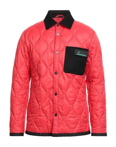 Hogan 3r Man Puffer Tomato Red Size L Polyamide, Wool, Cashmere