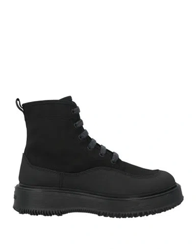 Hogan 3r Woman Ankle Boots Black Size 5.5 Textile Fibers