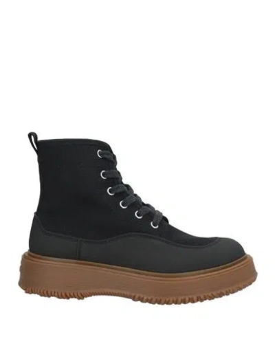 Hogan 3r Woman Ankle Boots Black Size 8 Textile Fibers