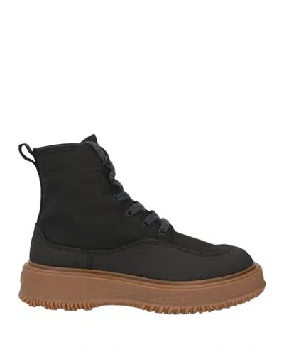 Hogan Woman Ankle Boots Black Size 6.5 Textile Fibers