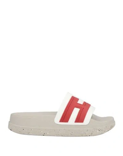 Hogan 3r Woman Sandals White Size 8 Rubber