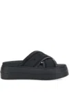 Hogan Cross Strap Platform Sandals In Black