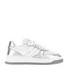 Hogan 630 Metallic-panelled Sneakers In White
