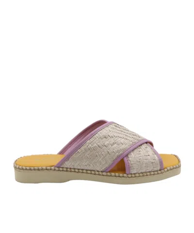 HOGAN 660 INTERWOVEN-RAFFIA SLIDES