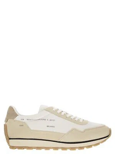 Pre-owned Hogan 86er - Leather And Suede Trainers In White/beige