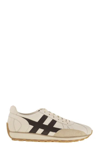 Hogan 86er Leather Trainers In Neutral