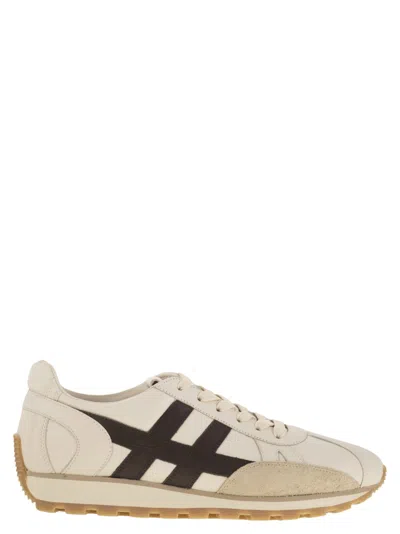 Hogan 86er Leather Trainers In Neutral