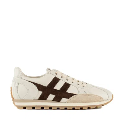 HOGAN HOGAN 86ER MILK AND BROWN SNEAKERS