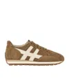 Hogan 86er Mud Suede Running Sneakers In Brown