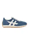 Hogan Blue Suede Leather Sneakers In Blue