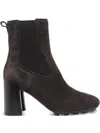 Hogan 90mm Elastic-panel Block-heel Boots In Brown