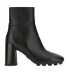 Hogan H695 Leather Ankle Boots In Black