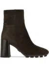 Hogan 90mm Suede Side-zip Boots In Brown