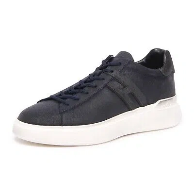 Pre-owned Hogan 9533at Sneaker Uomo  H580 Man Vintage Effect Shoes Blue