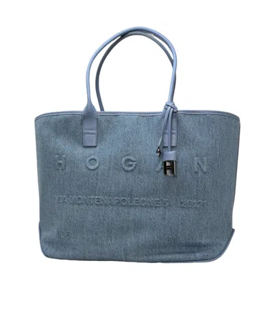 Hogan Address Medium Shopping Bag In Blue