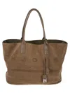 Hogan Script Address Shopping Bag In Brown