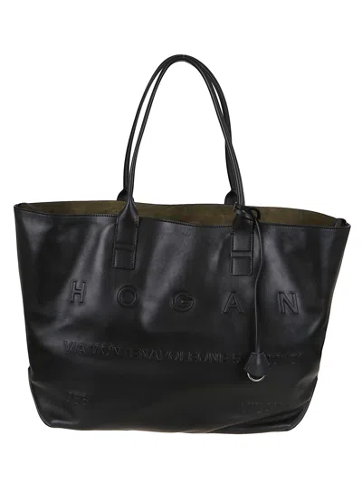 Hogan Address Shopping Media Pelle In Black
