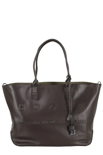 Hogan Address Shopping Media Pelle In Brown