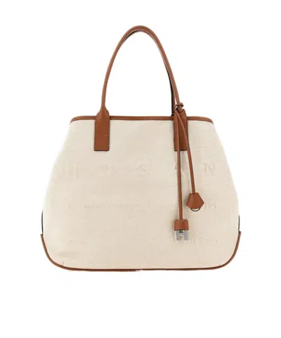 Hogan Address Tote Bag In Brown