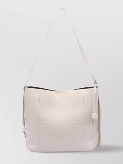 Hogan Adjustable Strap Leather Shoulder Bag In White