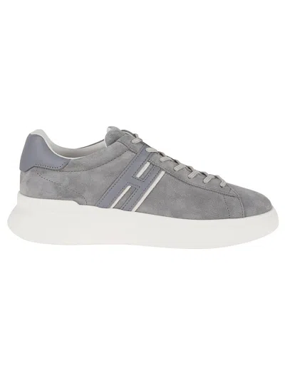 HOGAN HOGAN AERODYNAMIC GREY LEATHER SNEAKERS