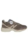 Hogan Perforated Suede Sneakers With Rubber Sole In Gray