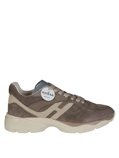 Hogan Perforated Suede Sneakers With Rubber Sole In Multi