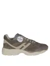 Hogan Perforated Suede Sneakers With Rubber Sole In Gray