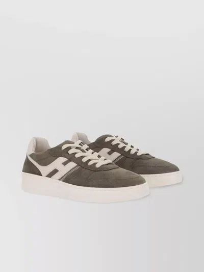 HOGAN ALMOND TOE RUBBER SOLE SUEDE SNEAKERS