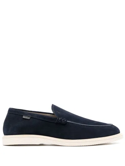 Hogan Man Loafers Navy Blue Size 13 Soft Leather
