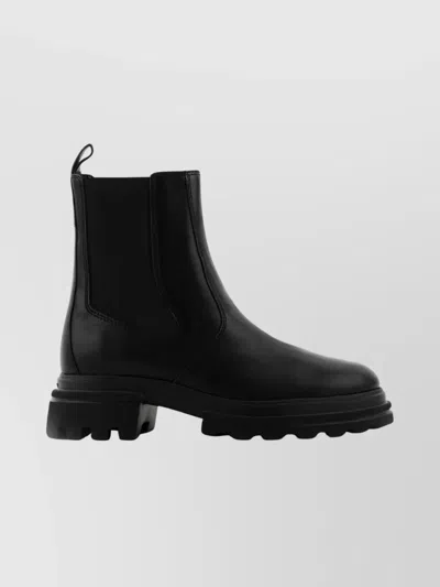Hogan Ankle Chelsea Boots Chunky Sole In Black