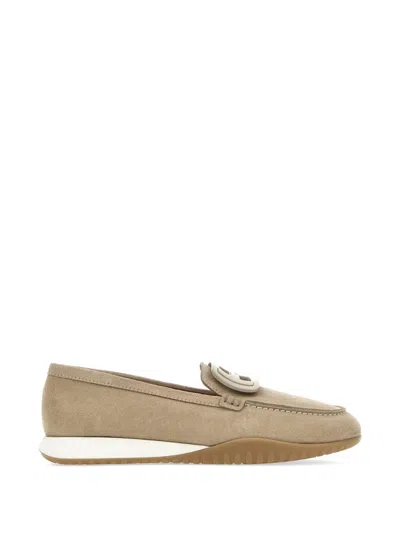 Hogan Appliqué Slip-on Sneakers In Brown